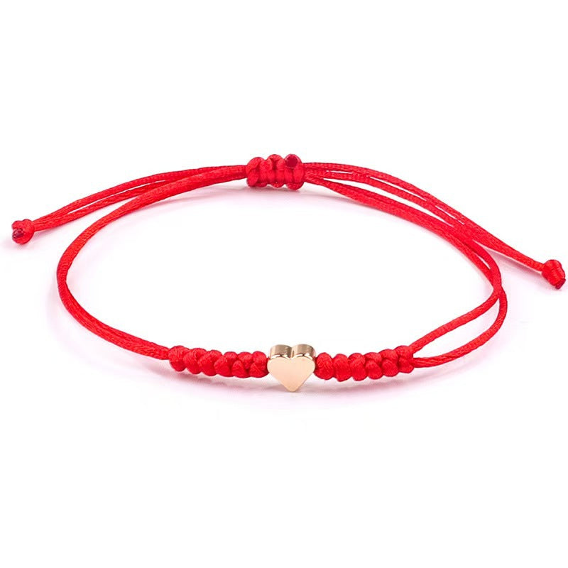 Love Woven Hand Strap Couple Hand-woven Adjustable Red Rope