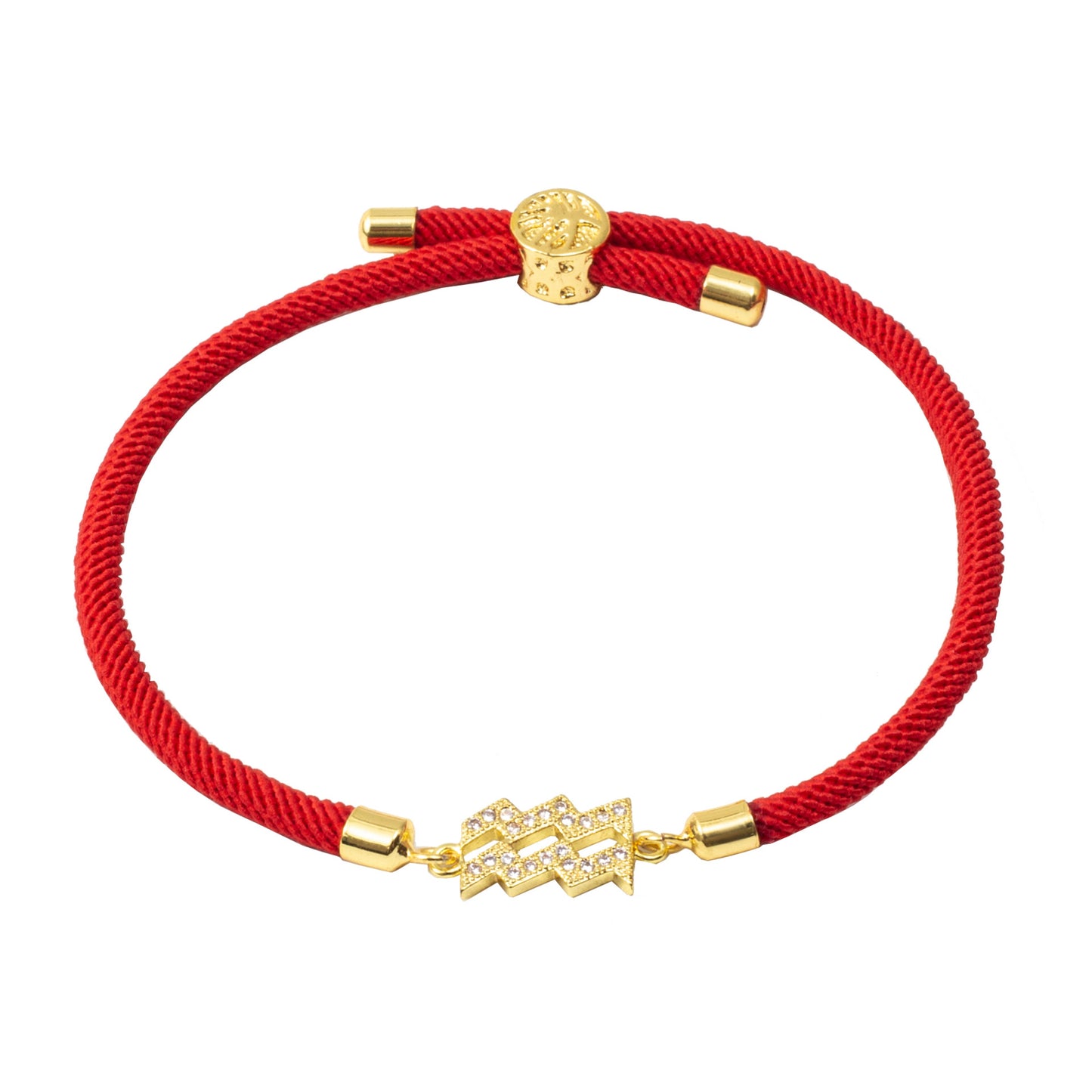 Copper Micro Inlaid Zircon Twelve Constellation Woven Milan Thread Carving Adjustable Bracelet