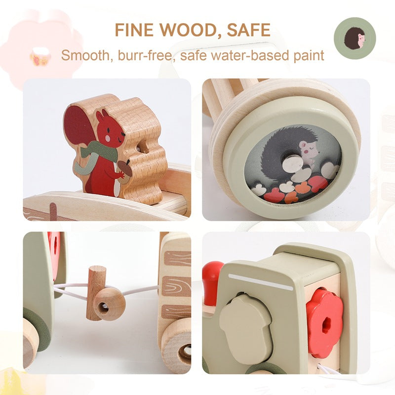 Wooden Baby Early Education Puzzle Multi-functional Train Shape Recognition Toy