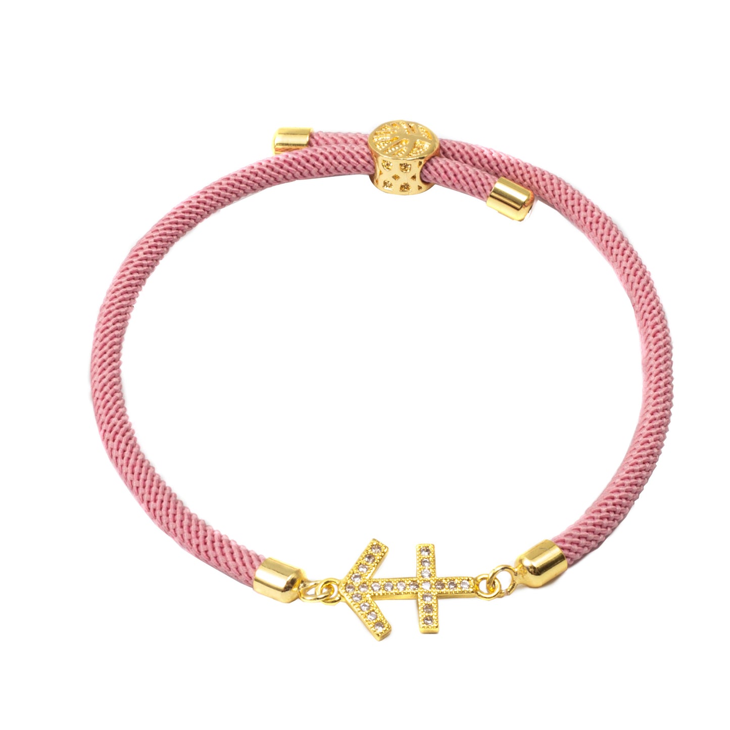Copper Micro Inlaid Zircon Twelve Constellation Woven Milan Thread Carving Adjustable Bracelet