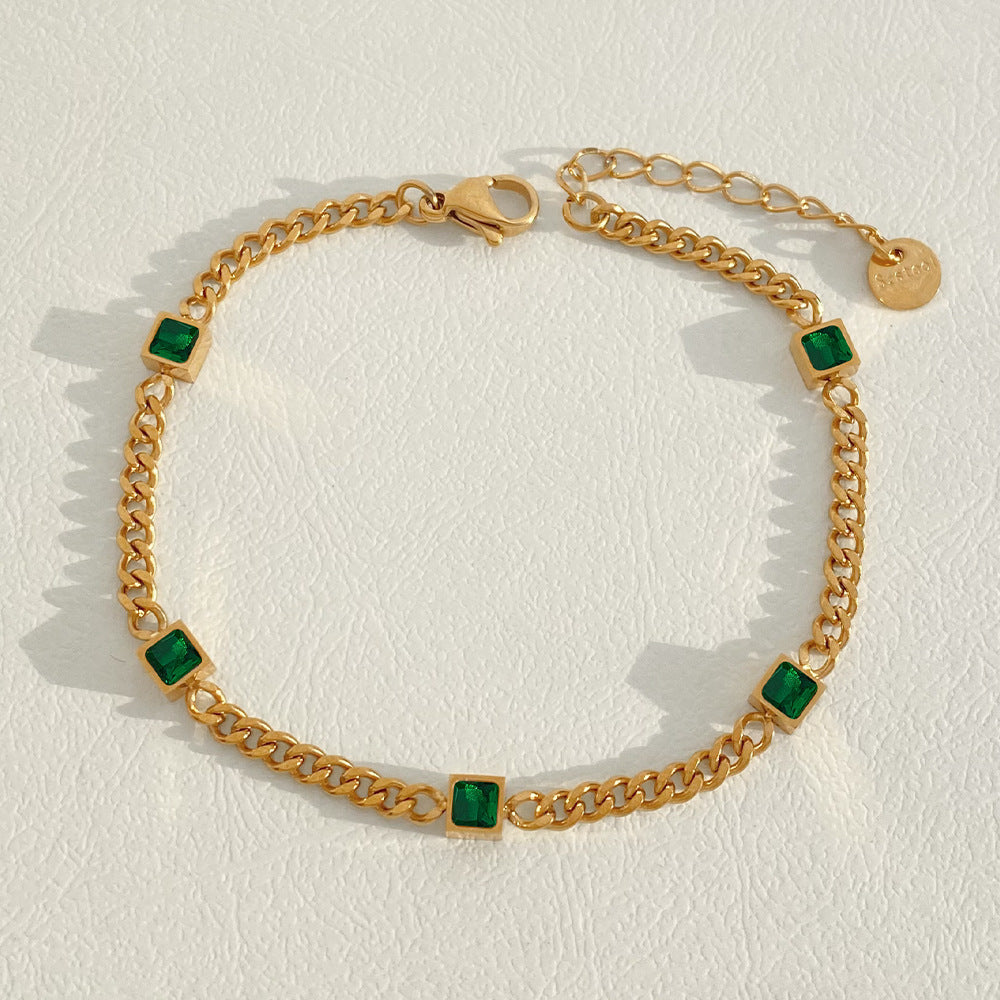 Fashion Stainless Steel Electroplated Small Golden Beads Multi-layer Twin Bracelet