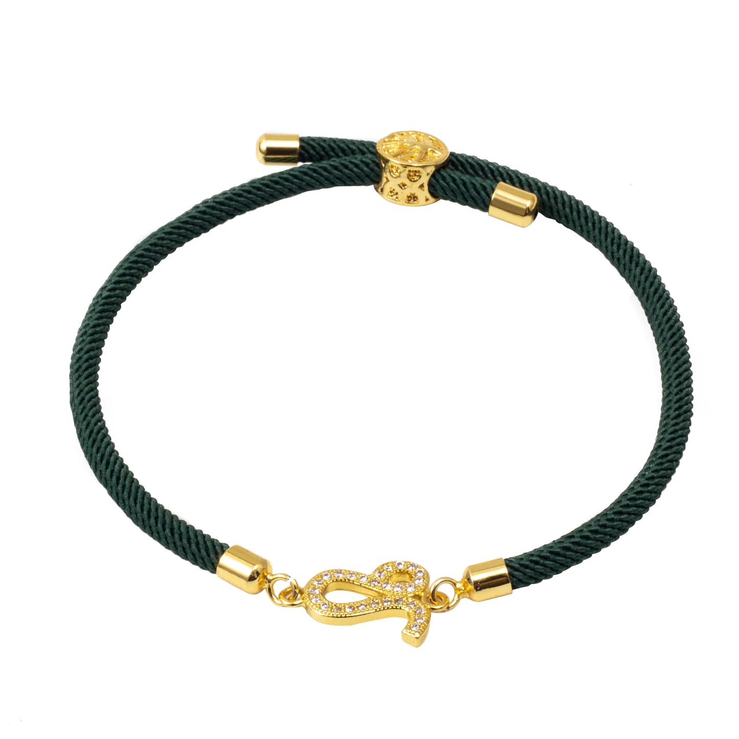 Copper Micro Inlaid Zircon Twelve Constellation Woven Milan Thread Carving Adjustable Bracelet