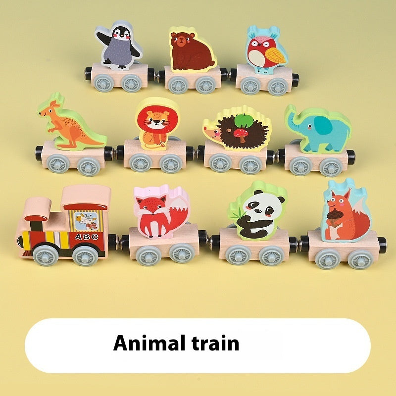 Magnetic Train Toy For Boys And Girls Wood Assembly