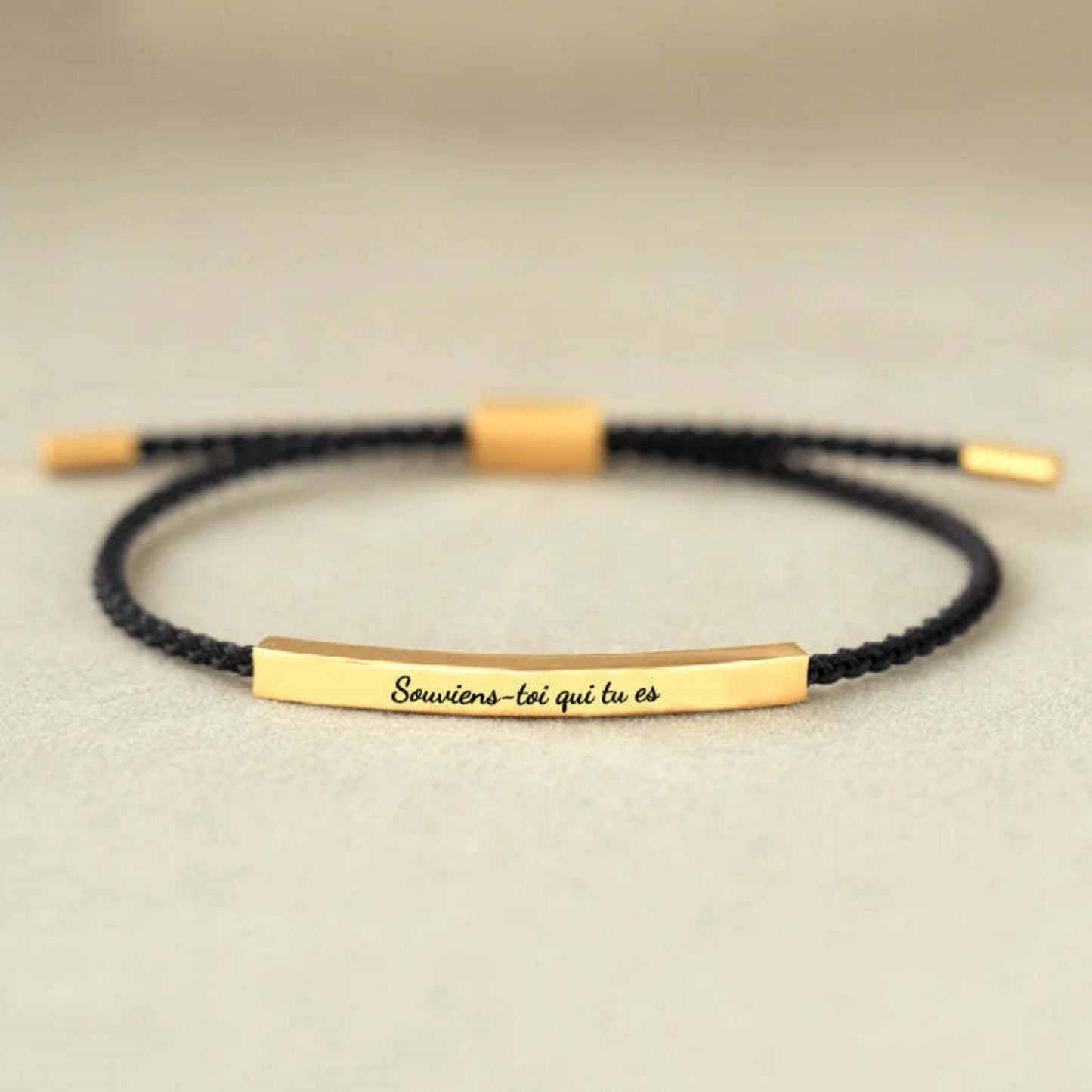 Adjustable Bent Tube Engraved Bracelet