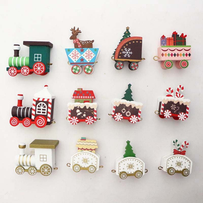 Small Train Christmas Party Children's Toy Model Wooden