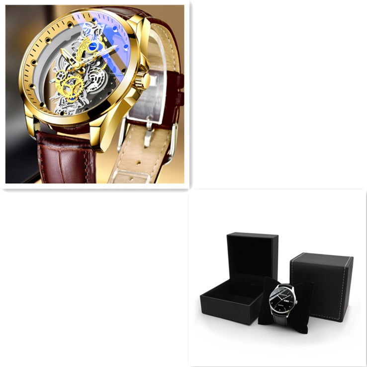 Men Skeleton Automatic Quartz Watch