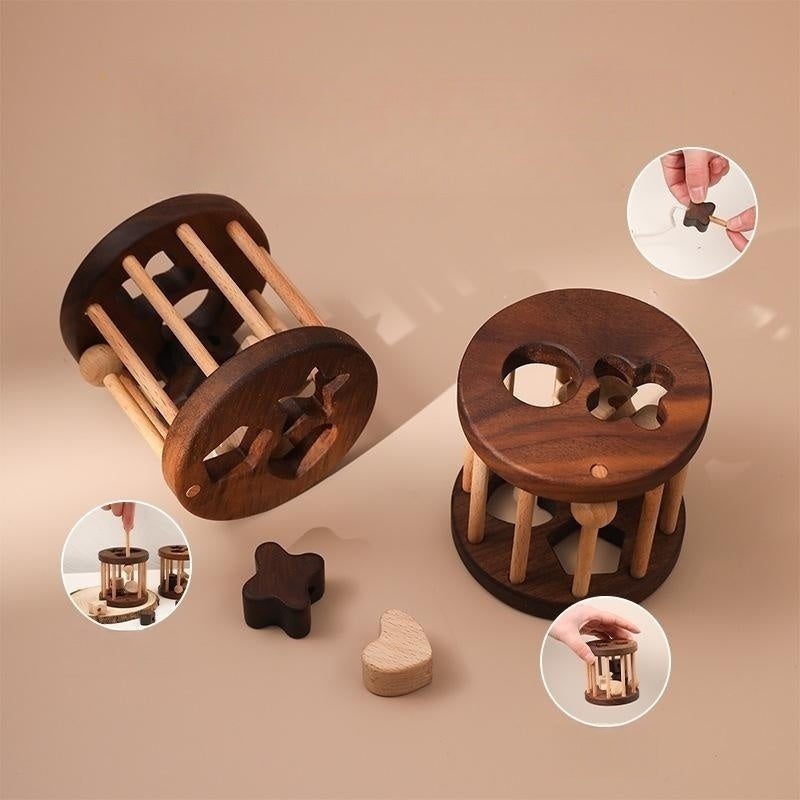Creative Wooden Baby Threading Game Ringing Bell 3-in-1 Toy