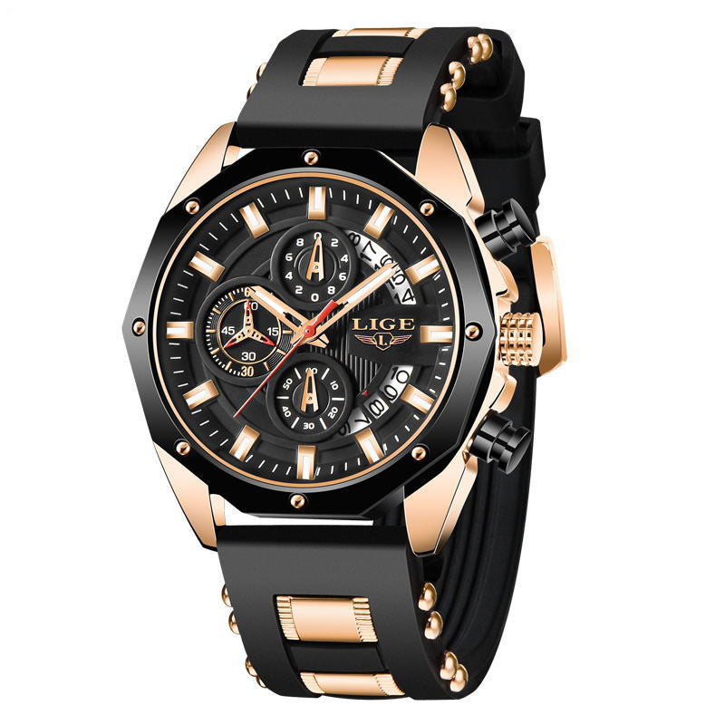 Top Brand Luxury Silicone Sport Waterproof Wristwatch Chronograph