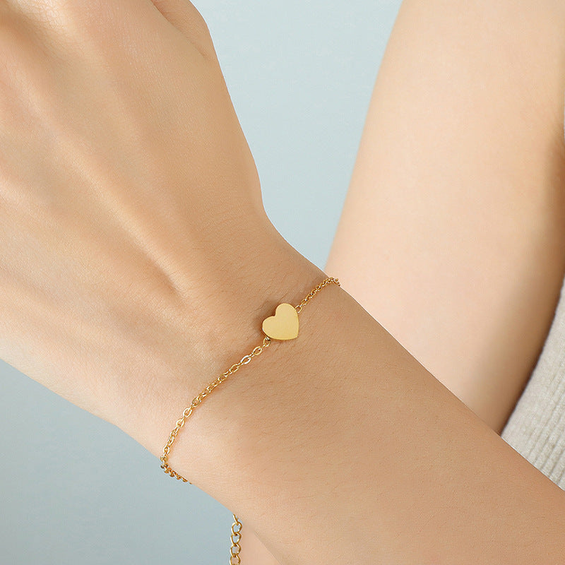 Internet Celebrity Small Heart Bracelet Women's All-match Simple