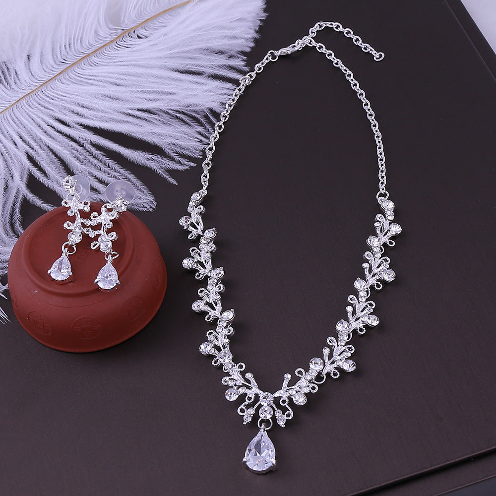 Rhinestone Zircon Earring Necklace