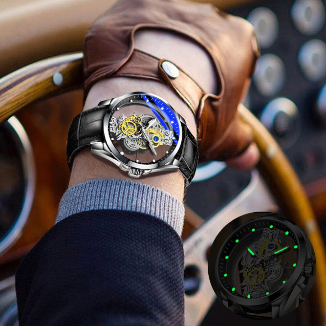 Men Skeleton Automatic Quartz Watch