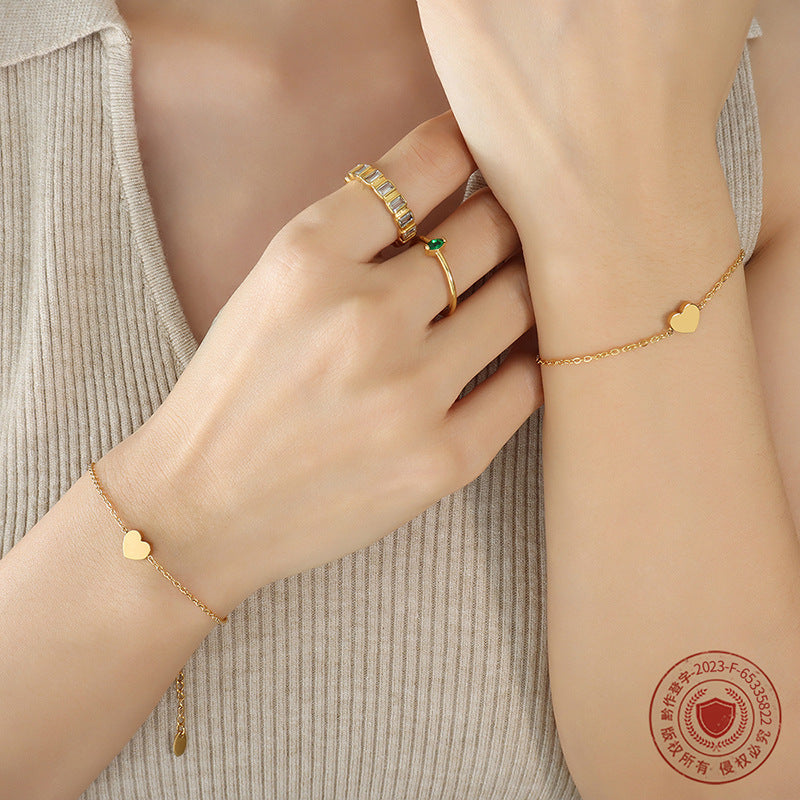 Internet Celebrity Small Heart Bracelet Women's All-match Simple