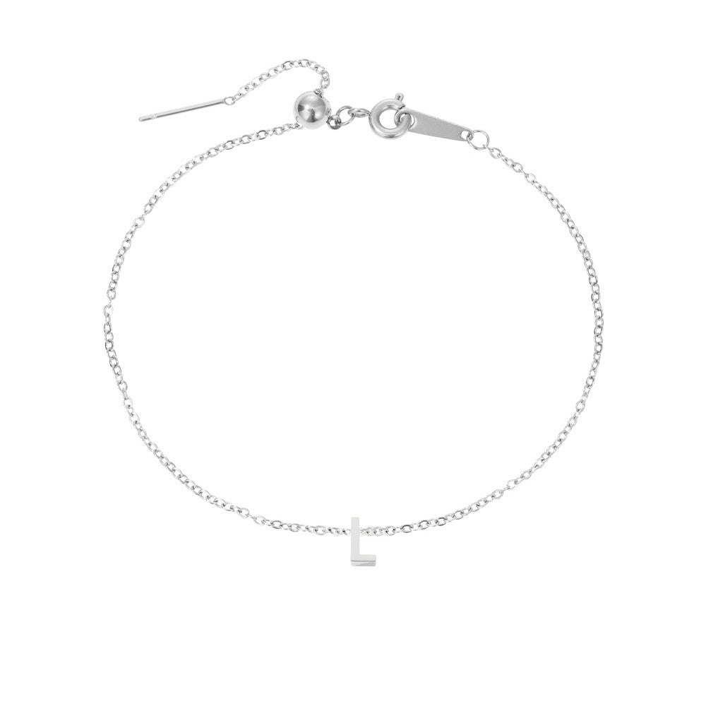 26 Letters Fashion Personality Stainless Steel Letter Bracelet