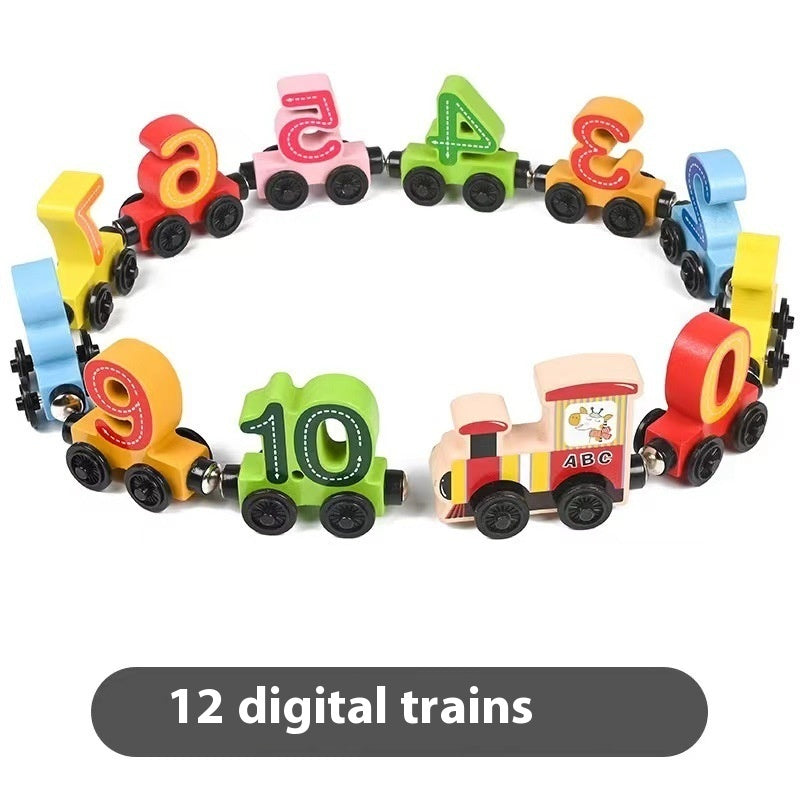 Magnetic Train Toy For Boys And Girls Wood Assembly