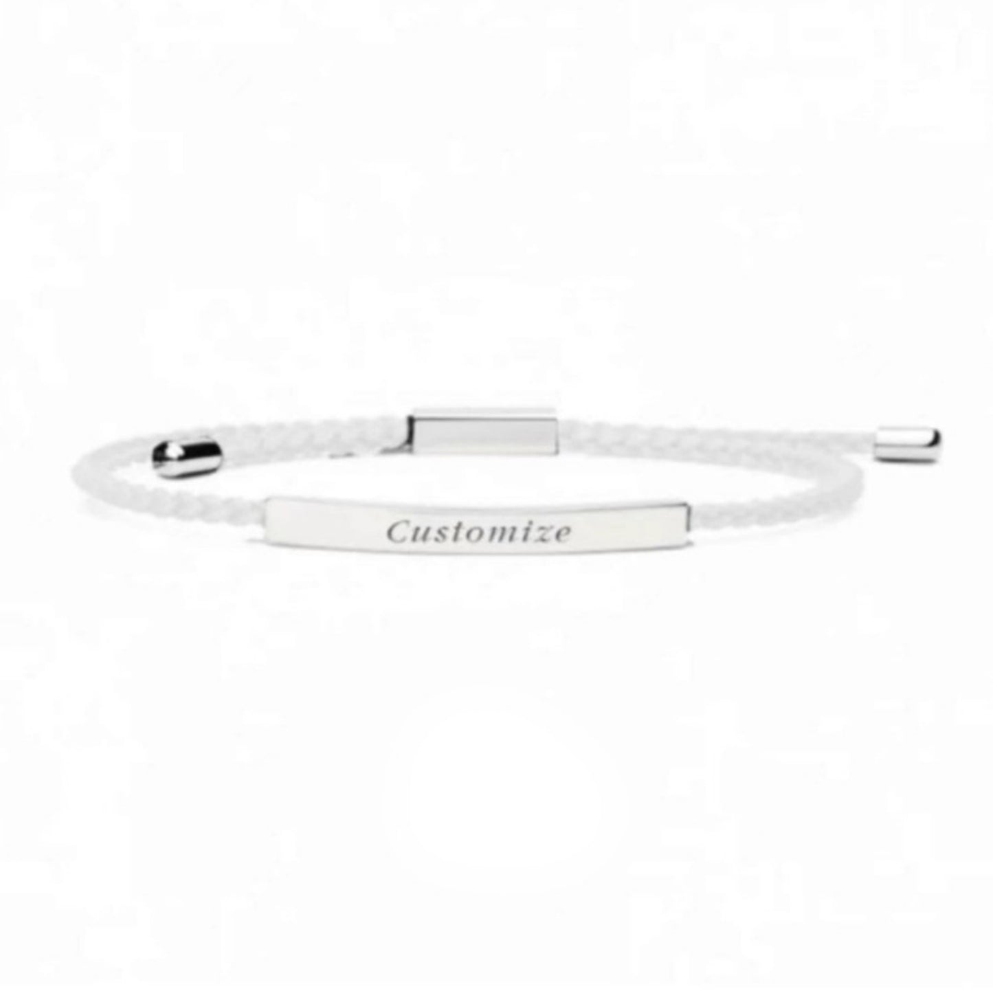 Adjustable Bent Tube Engraved Bracelet