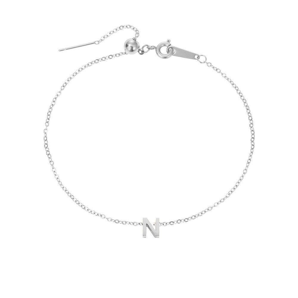 26 Letters Fashion Personality Stainless Steel Letter Bracelet