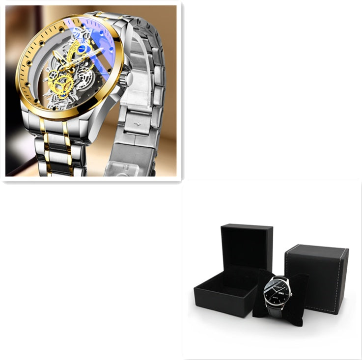 Men Skeleton Automatic Quartz Watch