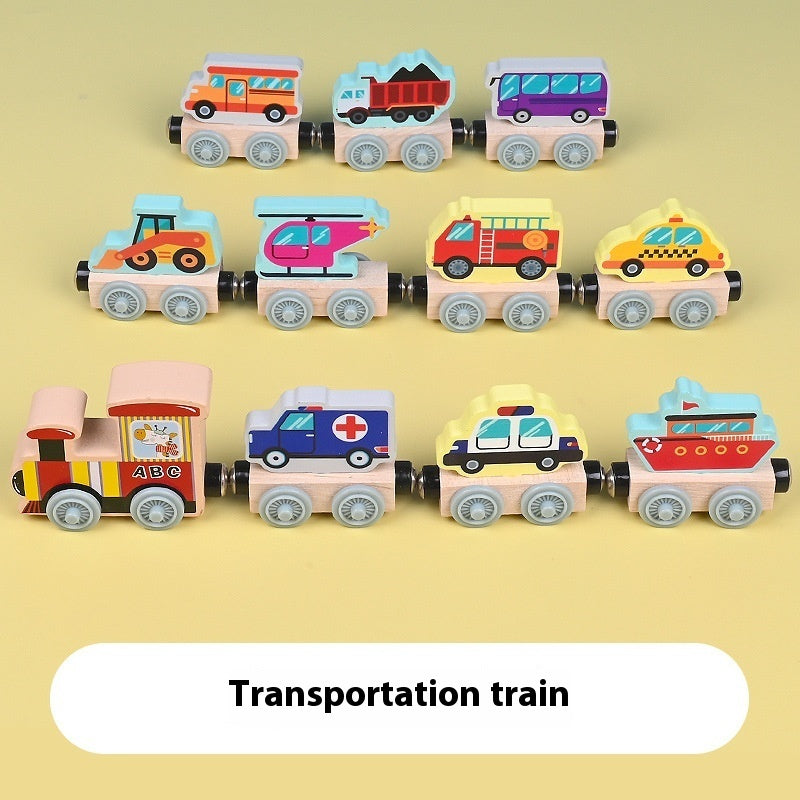 Magnetic Train Toy For Boys And Girls Wood Assembly