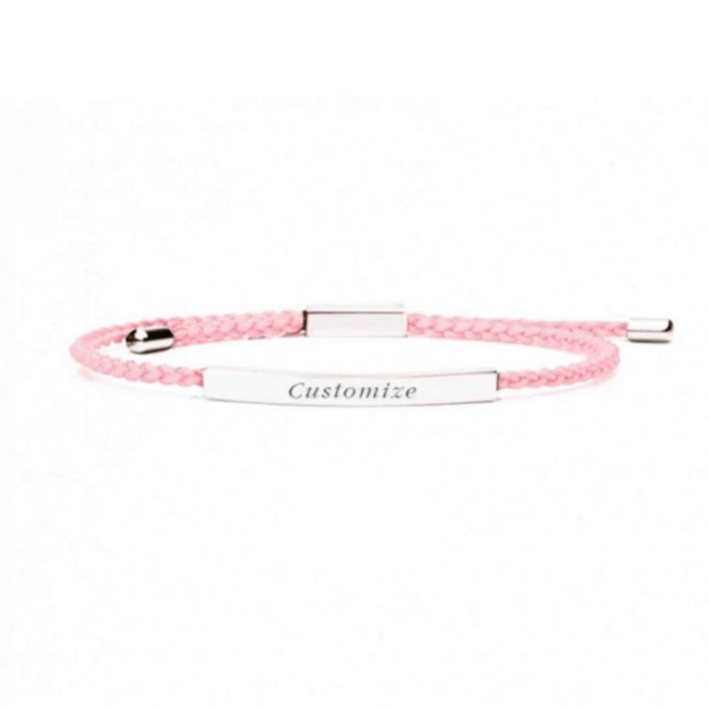 Adjustable Bent Tube Engraved Bracelet