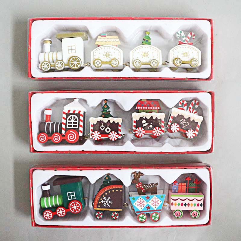 Small Train Christmas Party Children's Toy Model Wooden