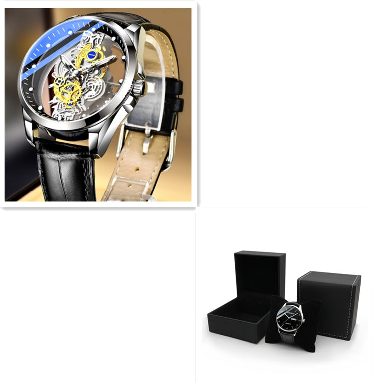 Men Skeleton Automatic Quartz Watch