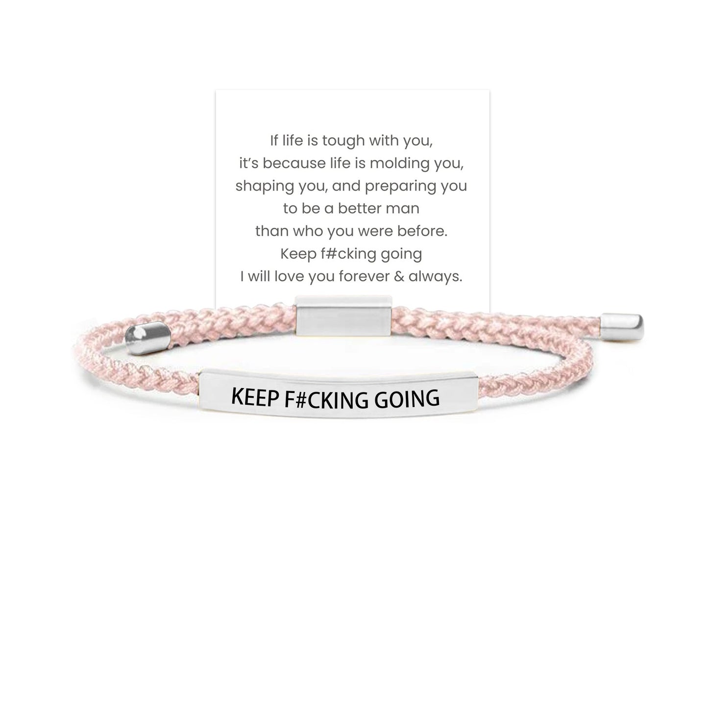 Adjustable Bent Tube Engraved Bracelet