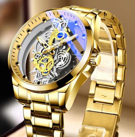Men Skeleton Automatic Quartz Watch