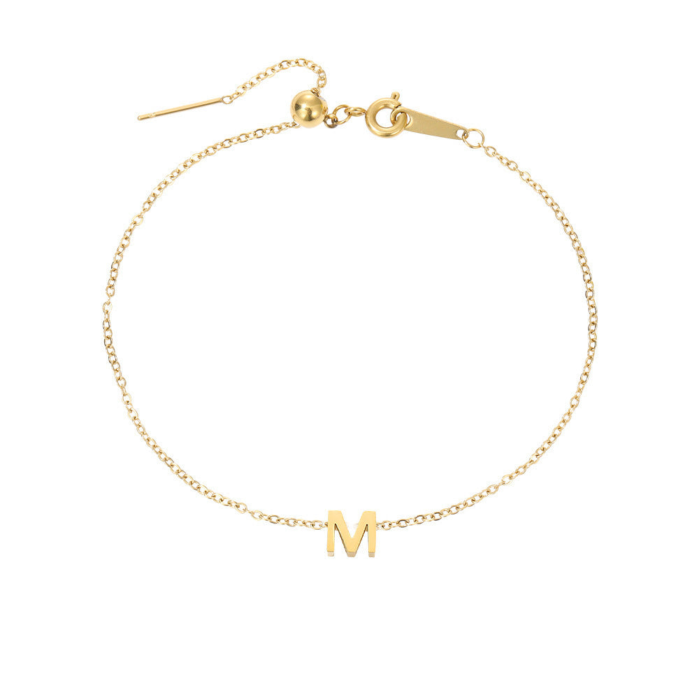 26 Letters Fashion Personality Stainless Steel Letter Bracelet