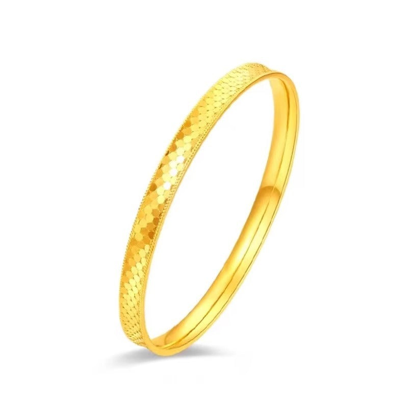 Dragon Scale Texture Bracelet Female Concave-convex Bright Surface Printed Scale Solid Bracelet