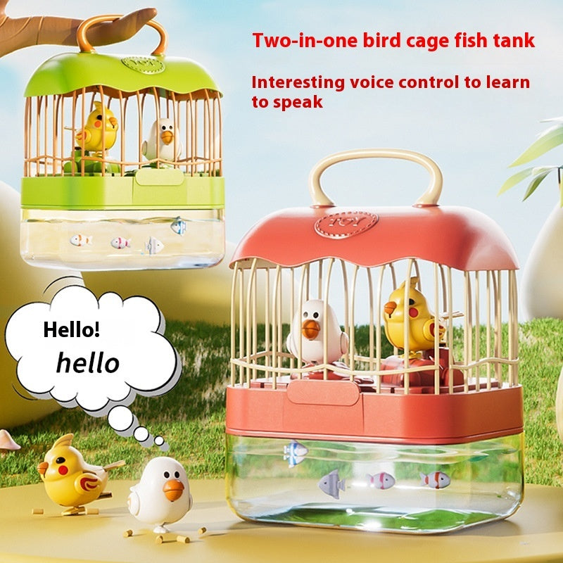 Talking Birdcage Aquarium Children's Light Music Educational Toys